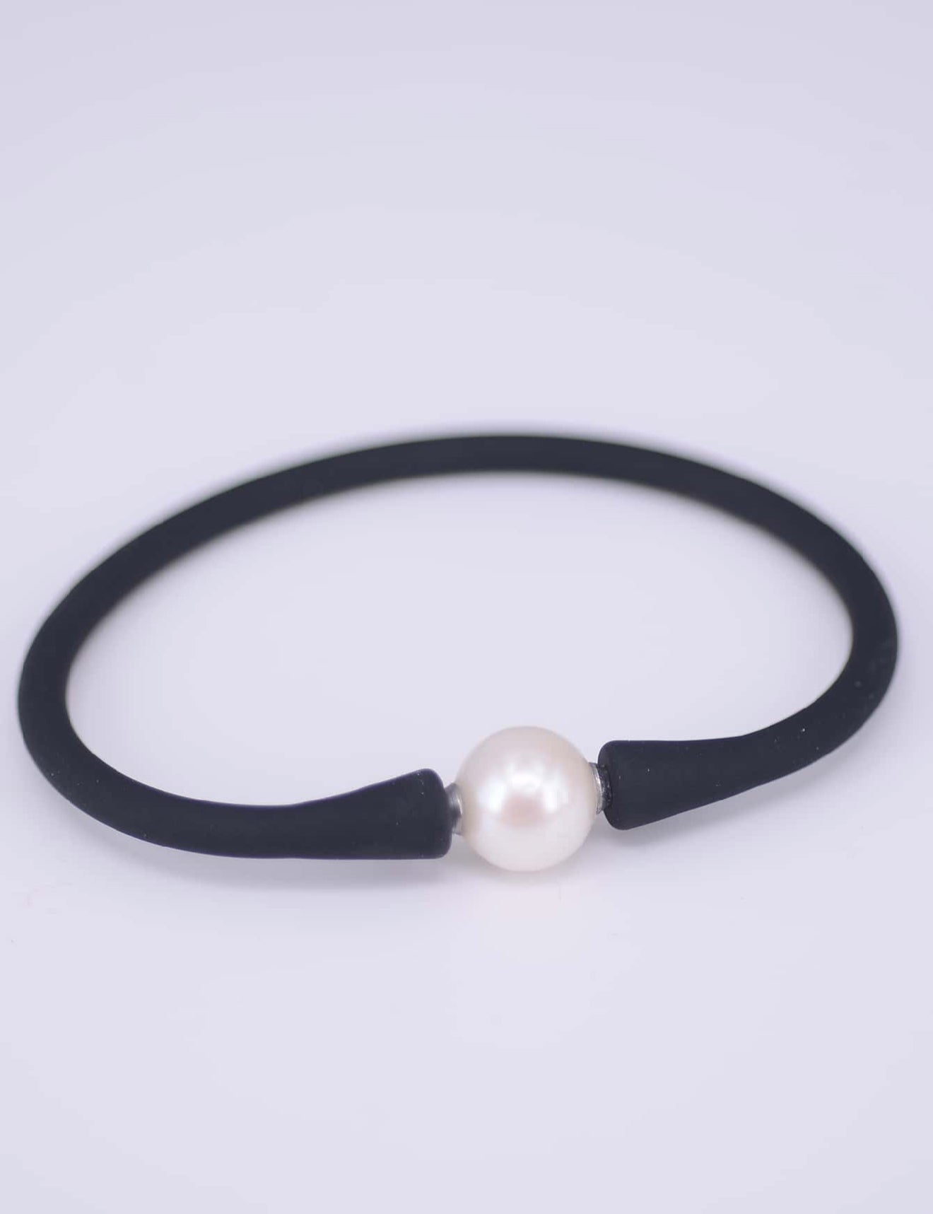 MIA - Pulsera Negra Unisex con Perla Cultivada