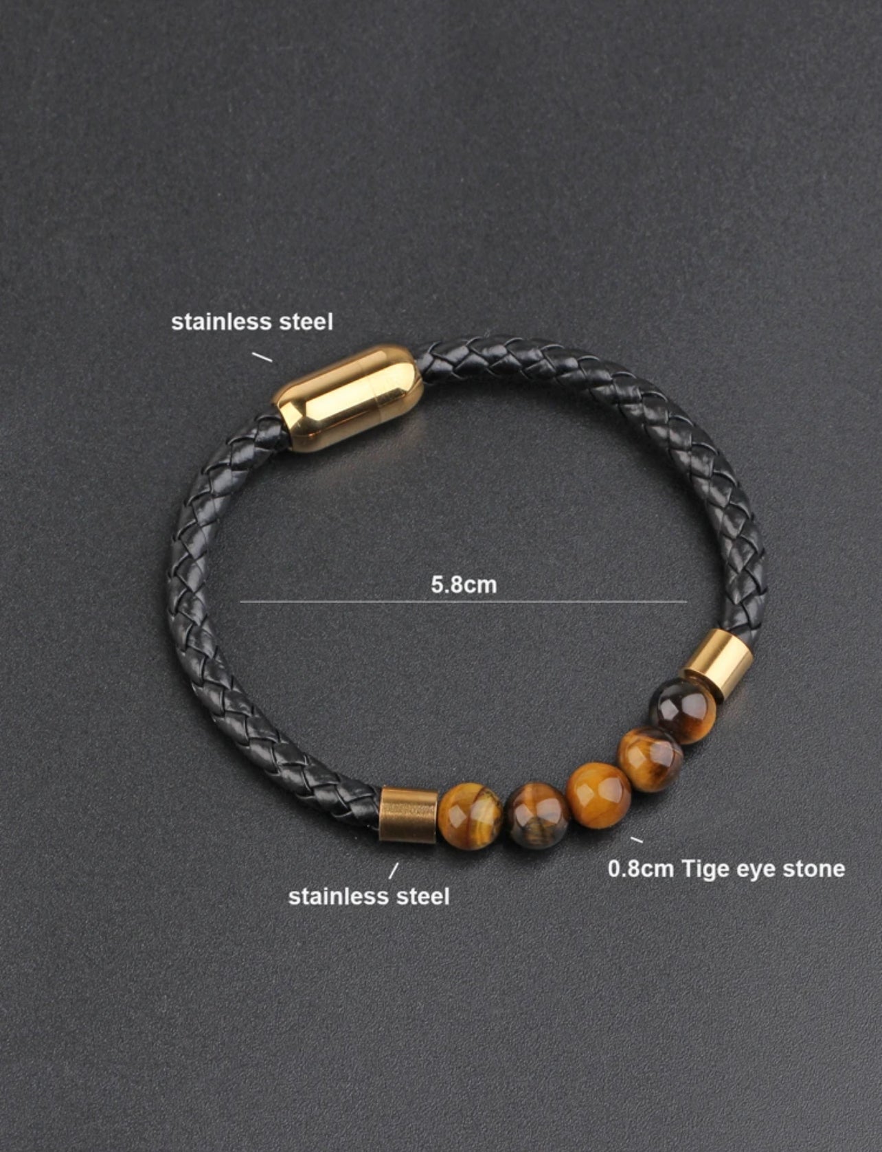 Pulsera de Hombres con diseño de cuenta con dorado