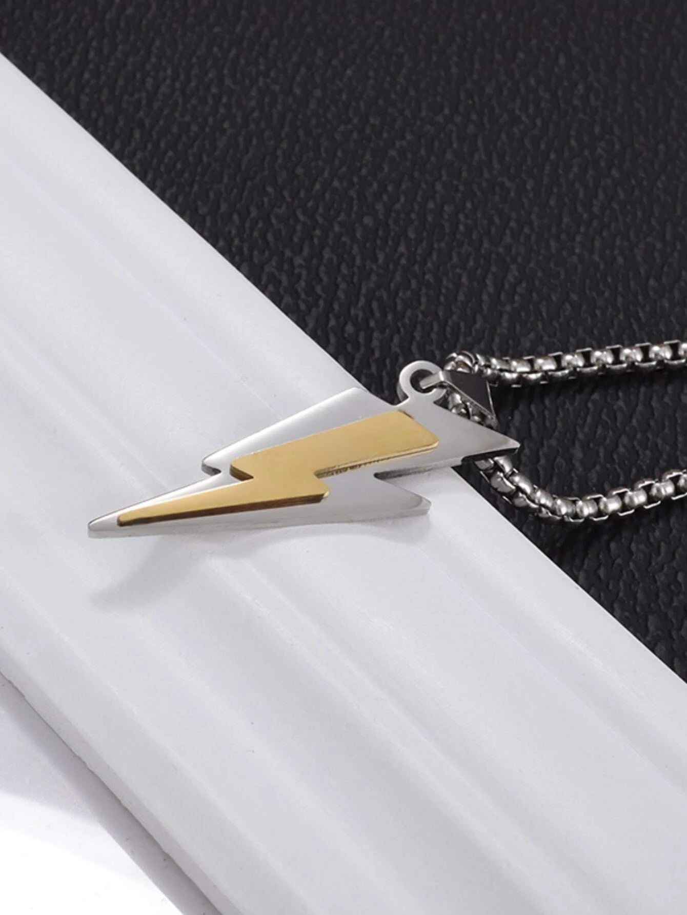 Collar Flash doble plateado y dorado