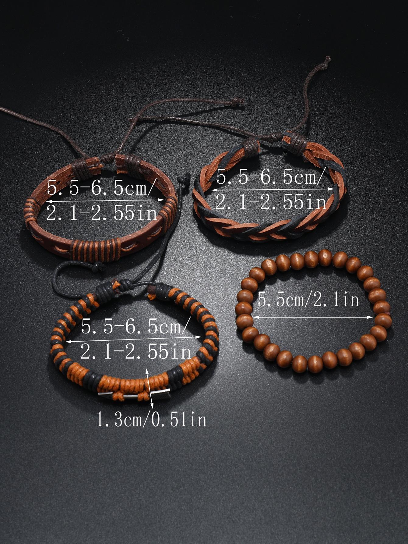 Set with 4 adjustable orange bracelets