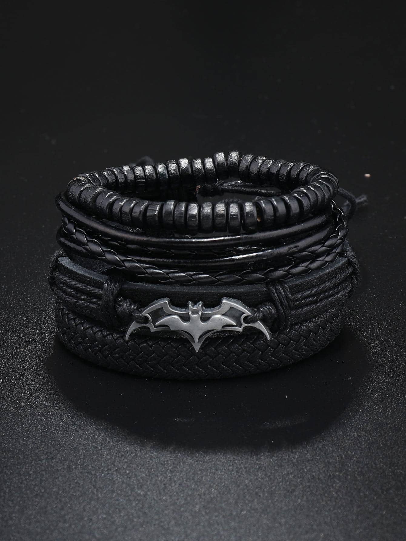 Batman bracelet 4 pieces leather