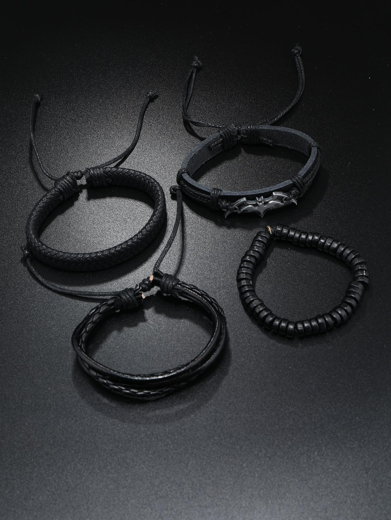 Batman bracelet 4 pieces leather