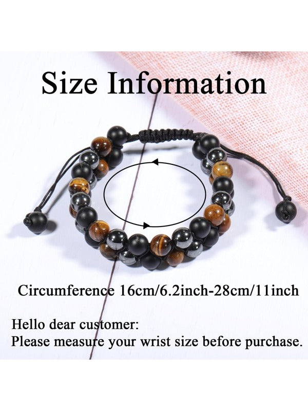 Signature Double Stone Onyx and Tiger's Eye Bracelet