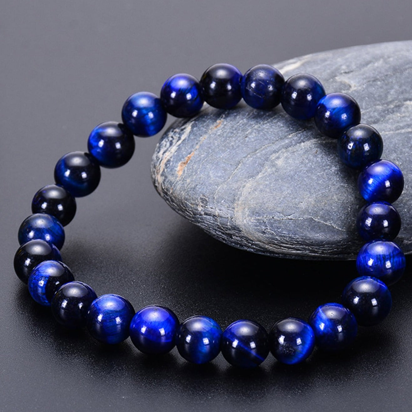 Signature Single Bracelet Blue Tiger's Eye 8mm