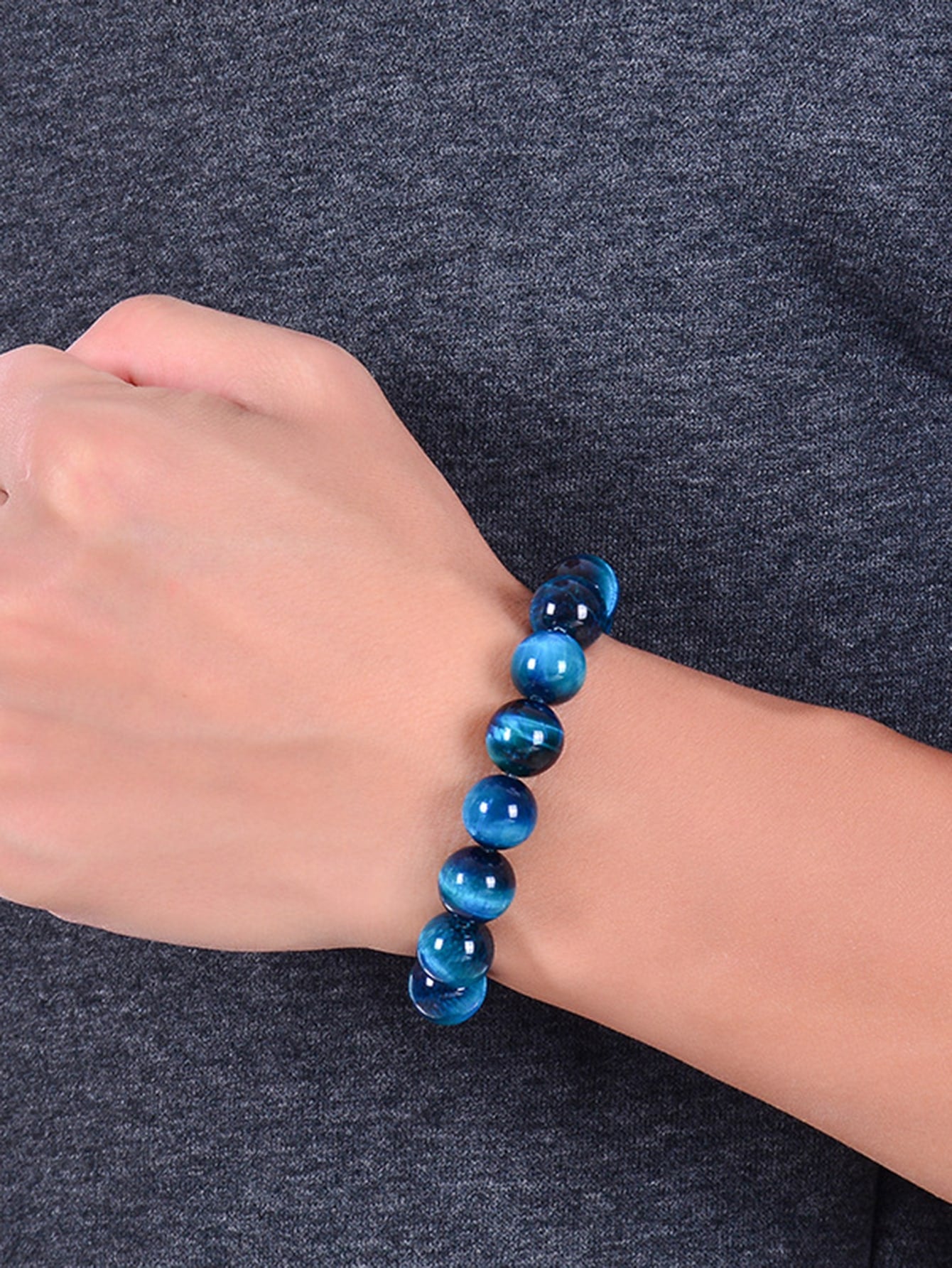Signature Single Bracelet Blue Tiger Eye 8mm