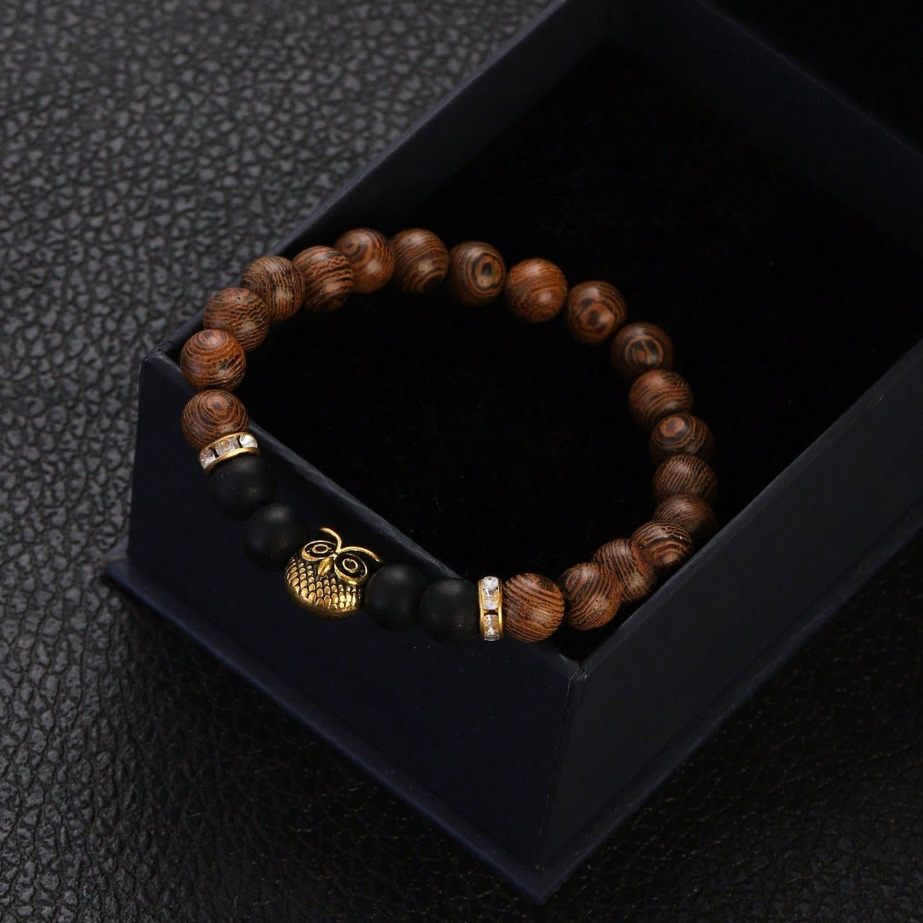 Signature Single Wooden Bead Owl Bracelet