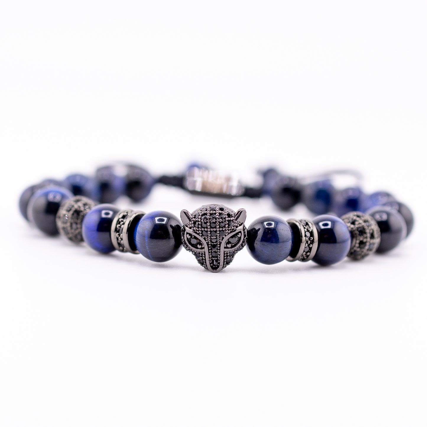 Pulsera Signature Black Panther Ojo de Tigre Azul