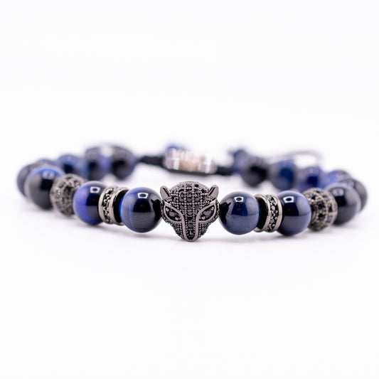 Pulsera Signature Black Panther Ojo de Tigre Azul