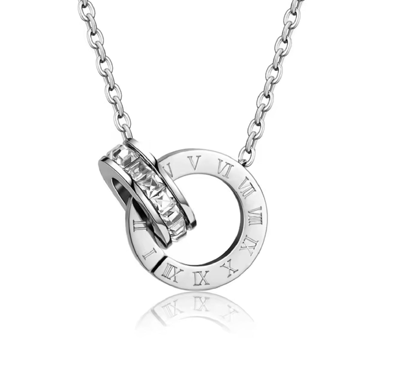 MIA - Set collar y aretes Romanos Plateado