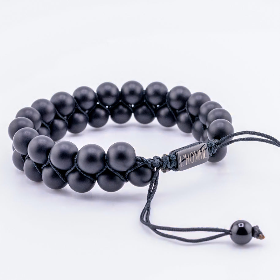 Pulsera Signature Doble Piedra Ónix Mate
