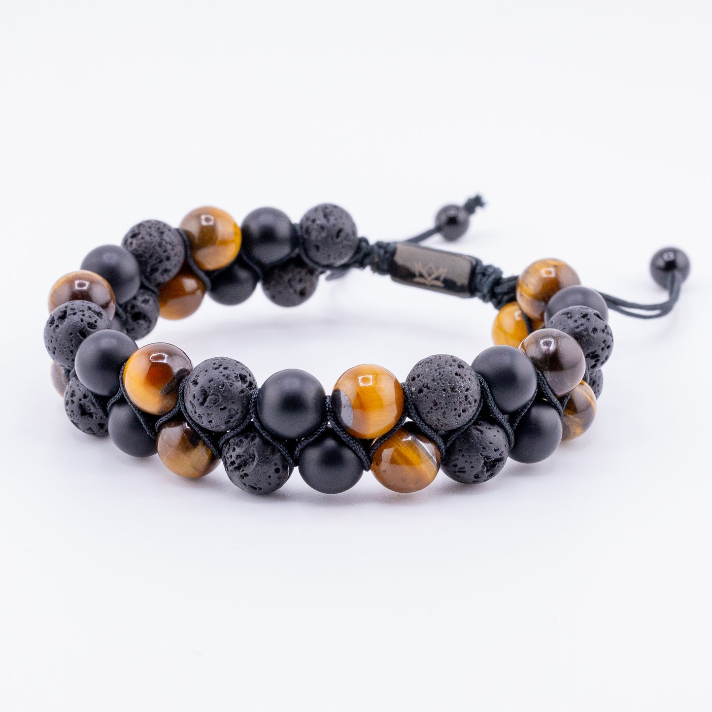 Signature Double Tiger Eye and Lava Bracelet