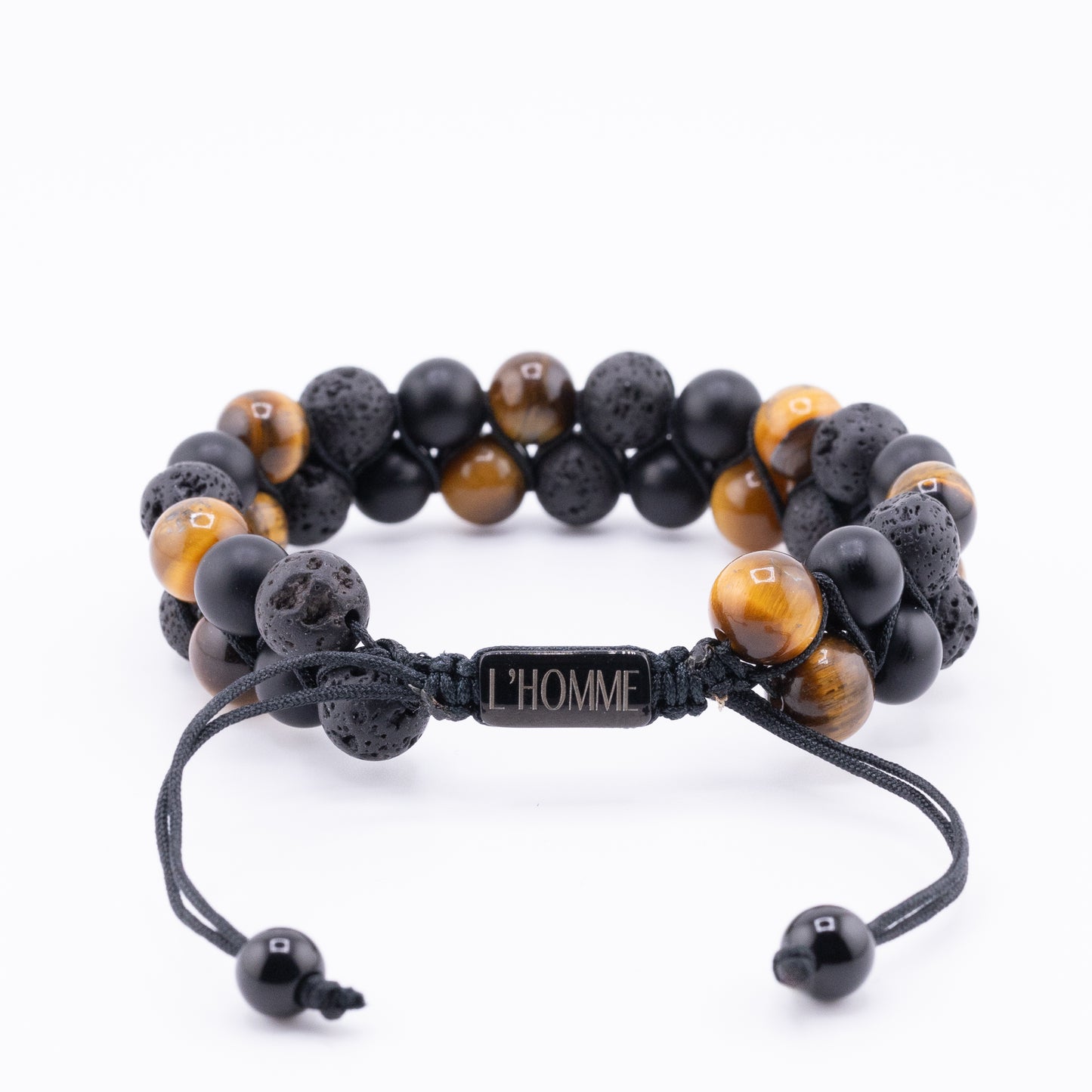Signature Double Tiger Eye and Lava Bracelet