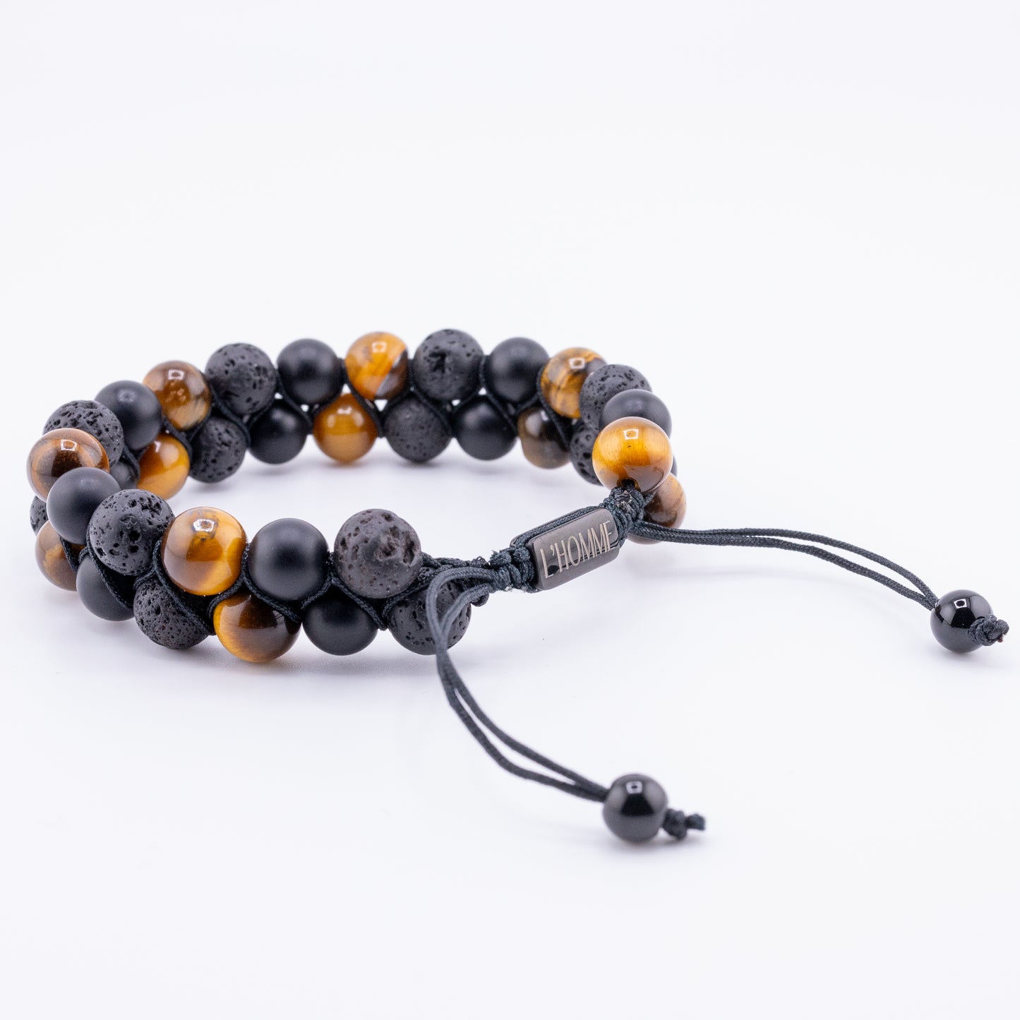 Signature Double Tiger Eye and Lava Bracelet