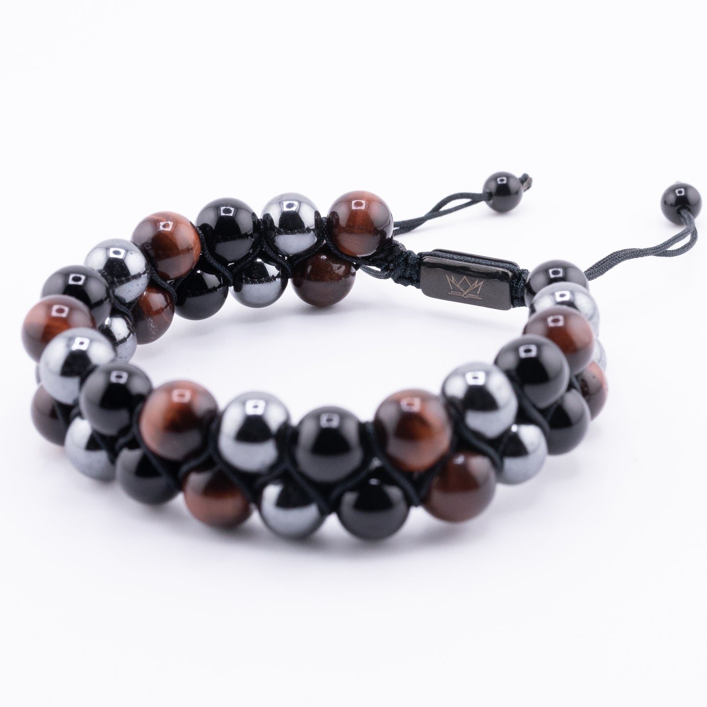 Signature Double Stone Onyx and Red Tiger's Eye Bracelet