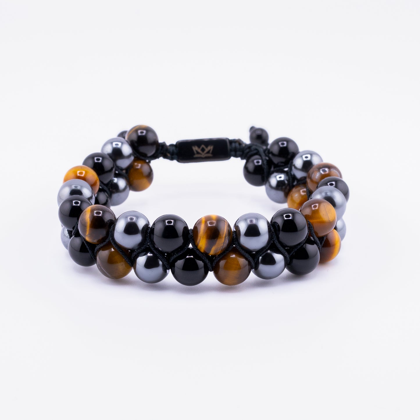 Signature Double Stone Onyx and Yellow Tiger's Eye Bracelet