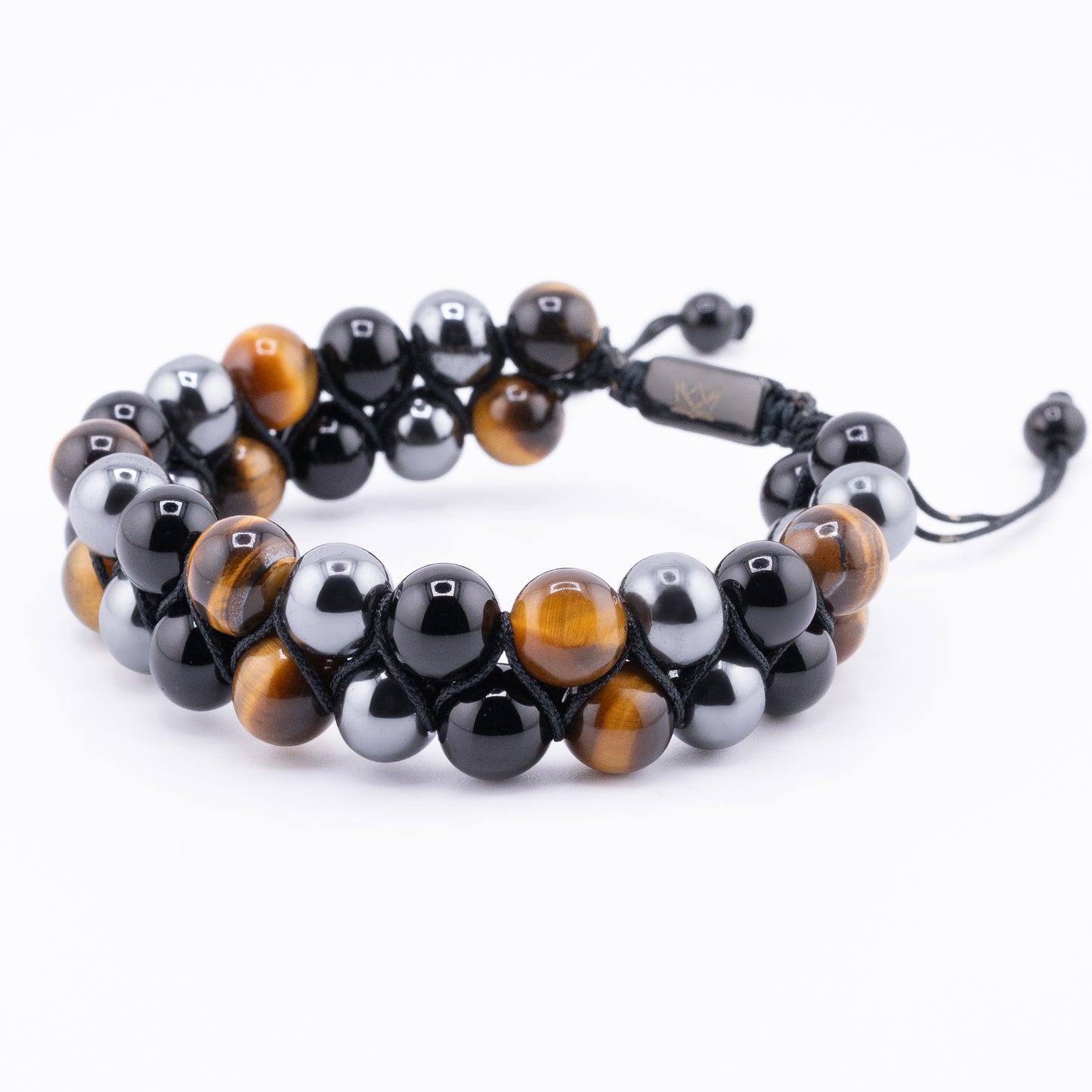 Signature Double Stone Onyx and Yellow Tiger's Eye Bracelet