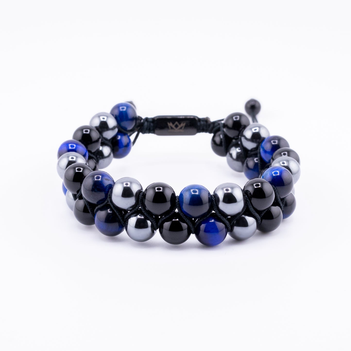 Signature Double Stone Onyx and Deep Blue Tiger's Eye Bracelet