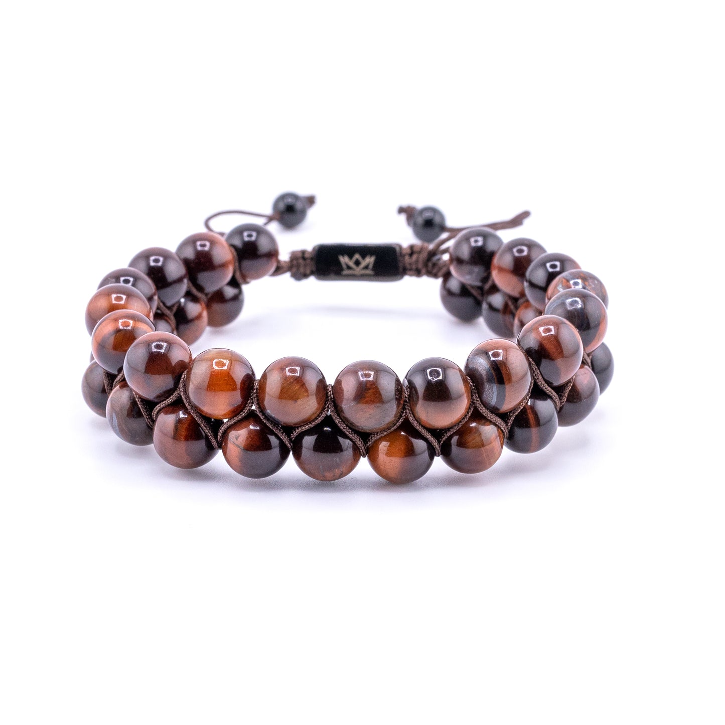 Pulsera Gemcube + Doble Ojo de Tigre Rojo