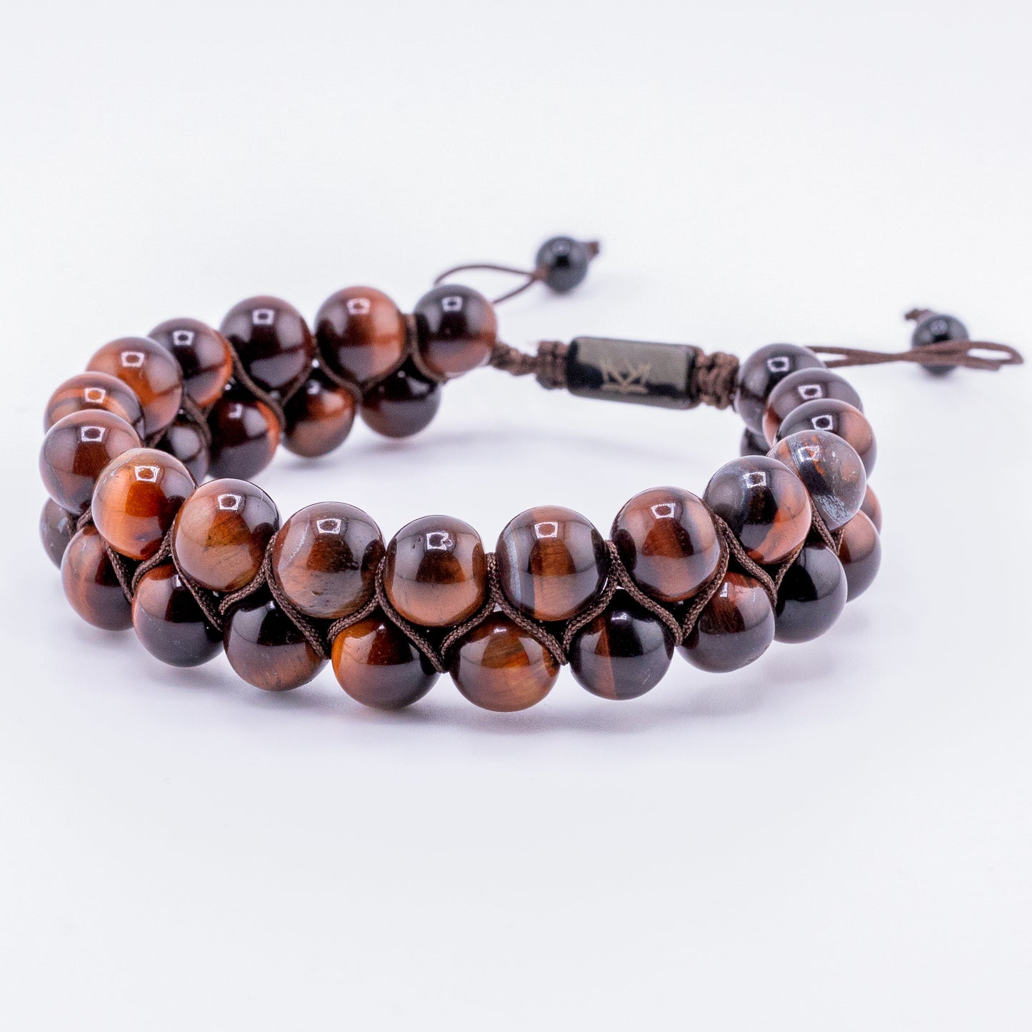 Pulsera Signature Doble Ojo de Tigre Rojo