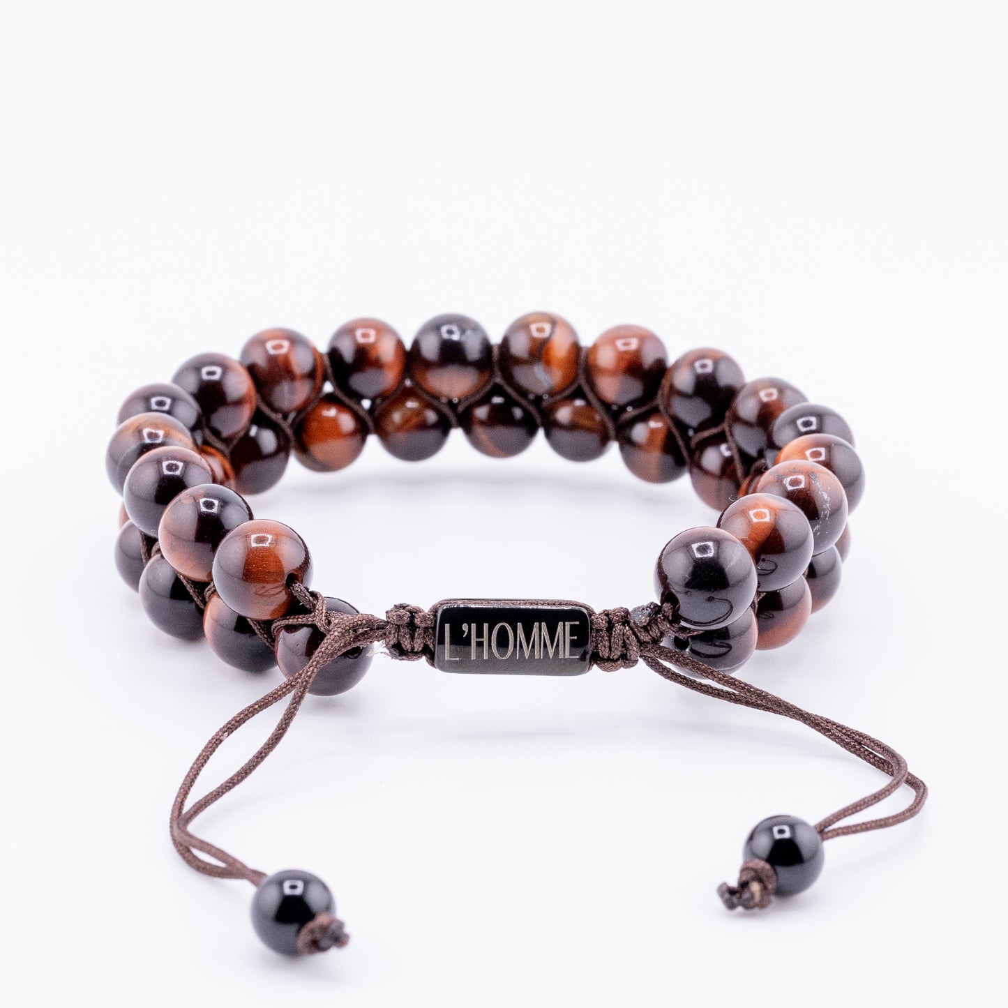 Pulsera Signature Doble Ojo de Tigre Rojo