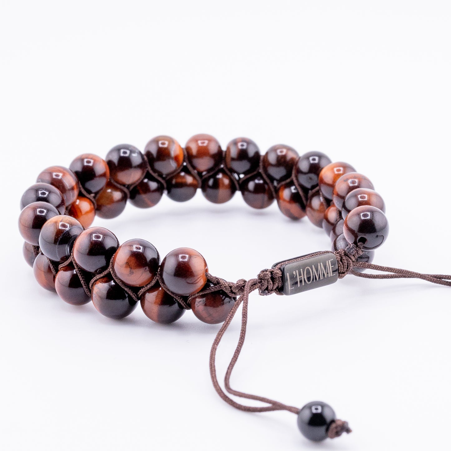 Pulsera Signature Doble Ojo de Tigre Rojo