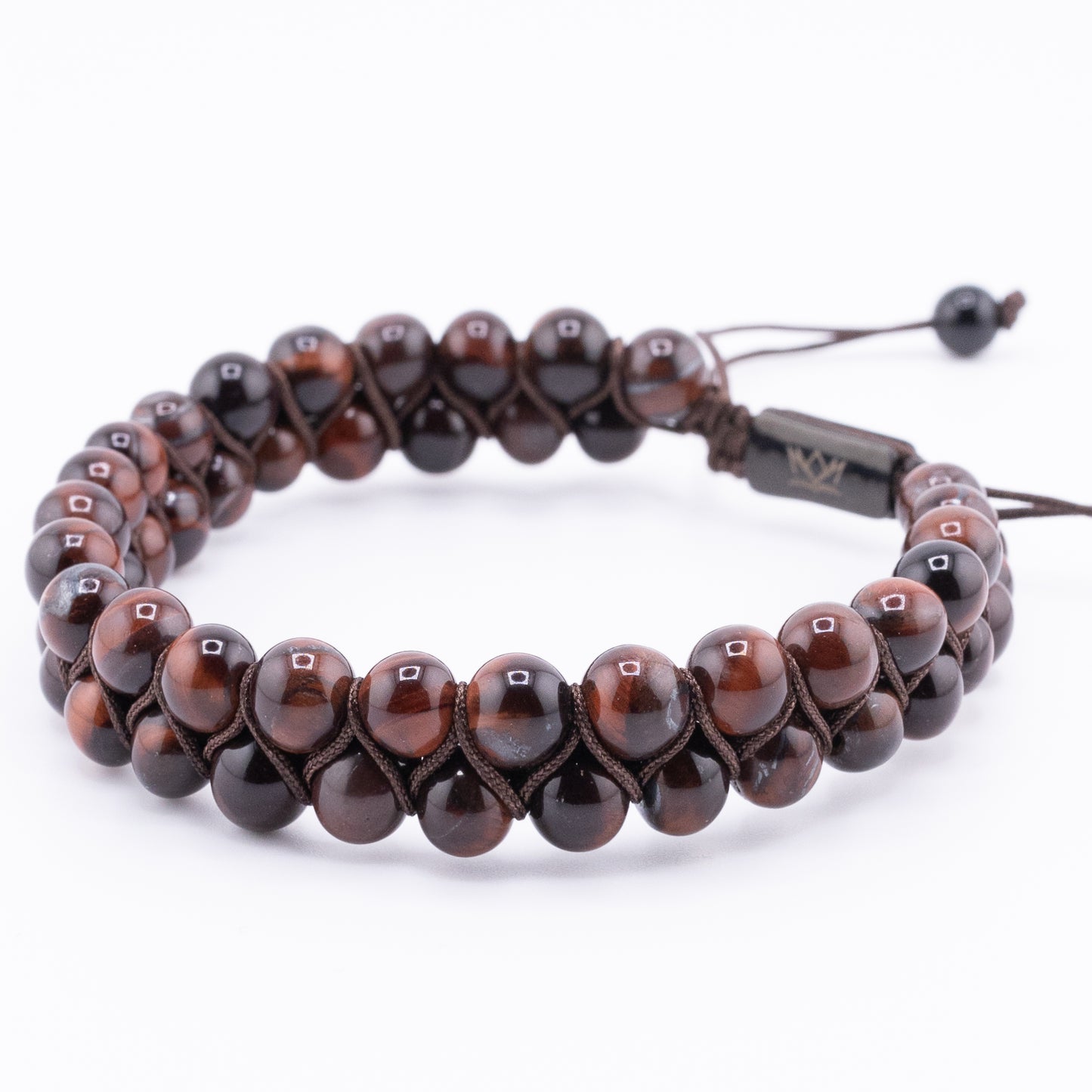 Pulsera Signature Doble Ojo de Tigre Rojo