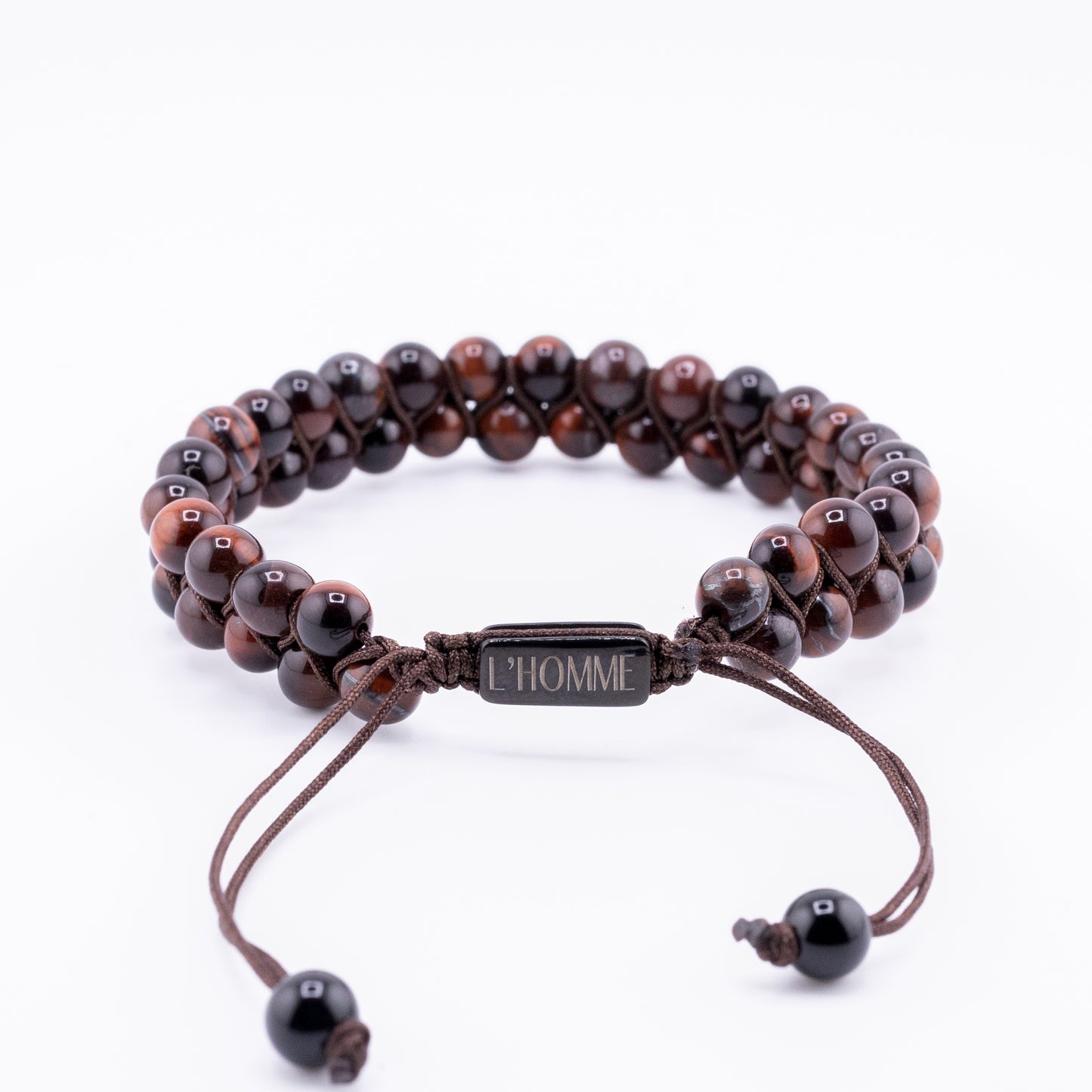 Pulsera Signature Doble Ojo de Tigre Rojo