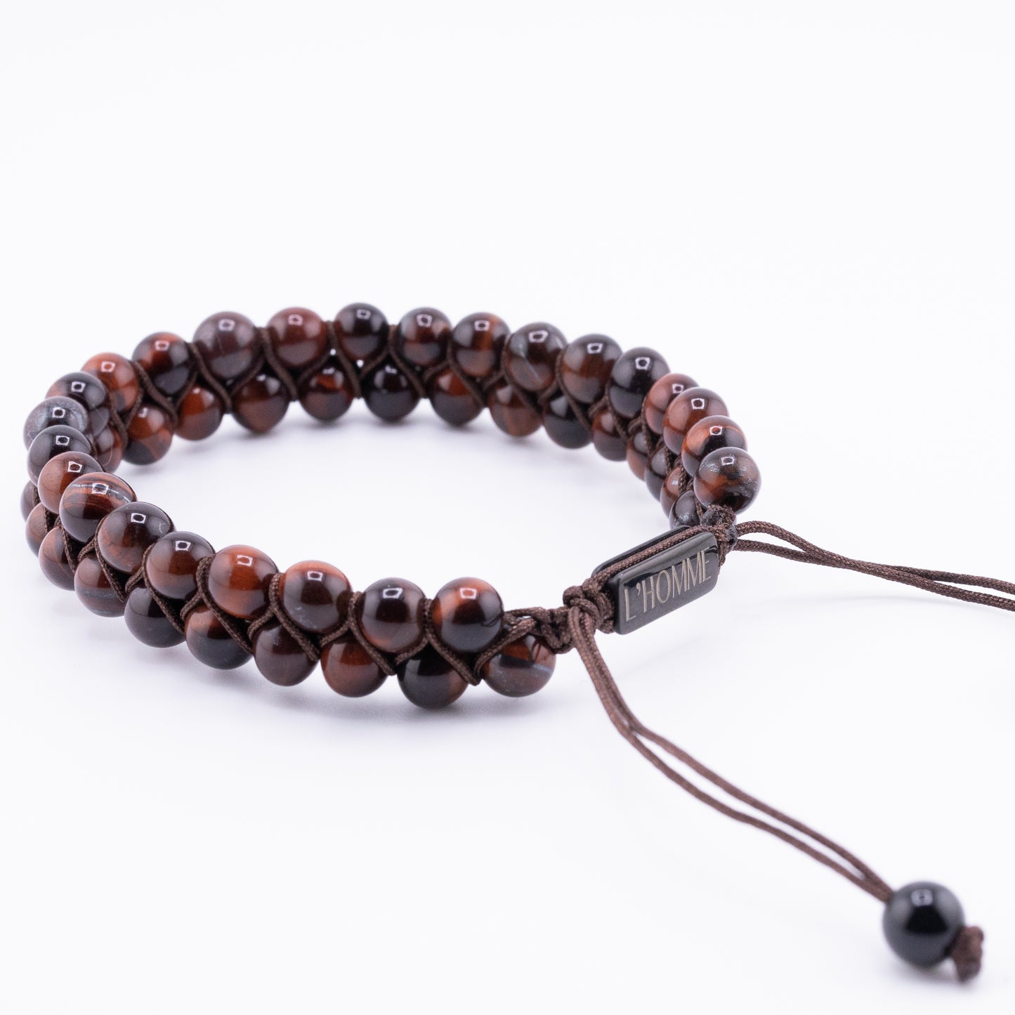 Pulsera Signature Doble Ojo de Tigre Rojo