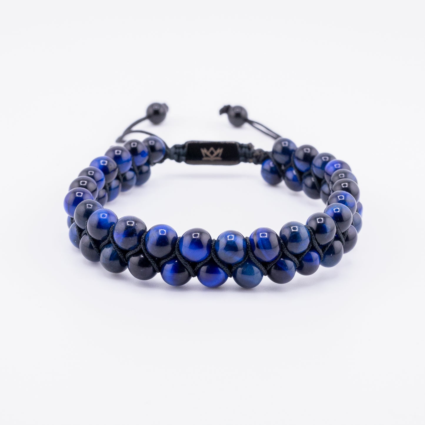 Pulsera Gemcube Lapislázuli + Doble Ojo de Tigre Azul
