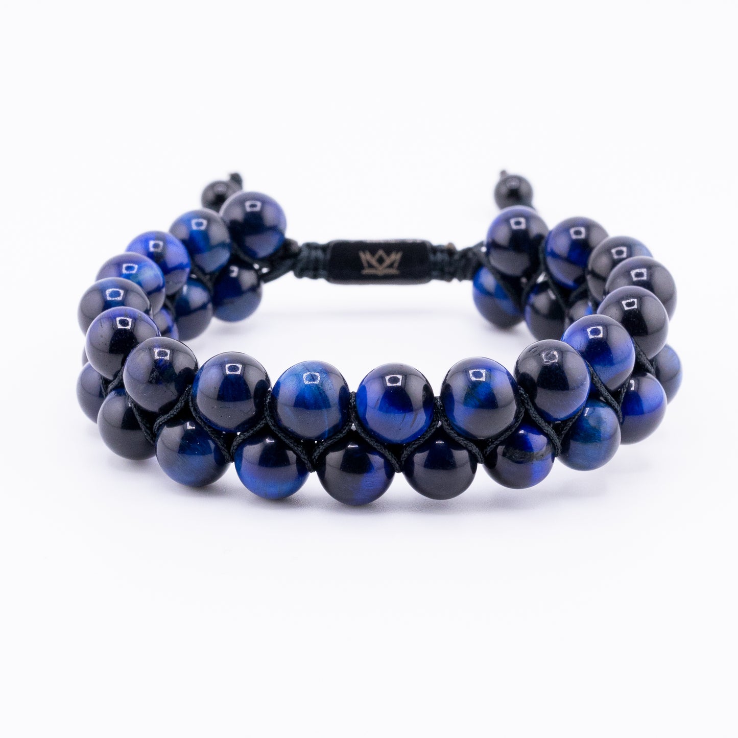 Pulsera Gemcube Lapislázuli + Doble Ojo de Tigre Azul