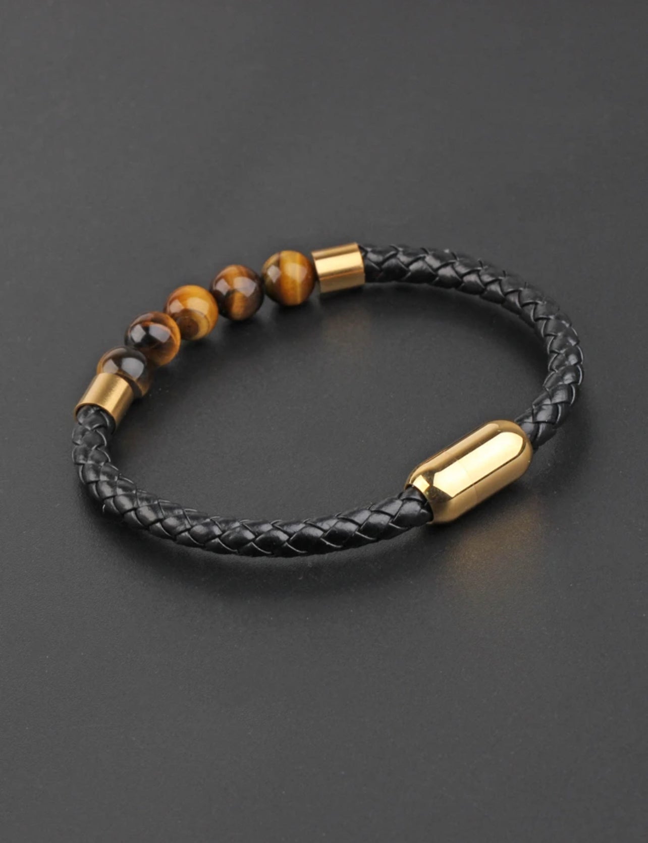 Pulsera de Hombres con diseño de cuenta con dorado