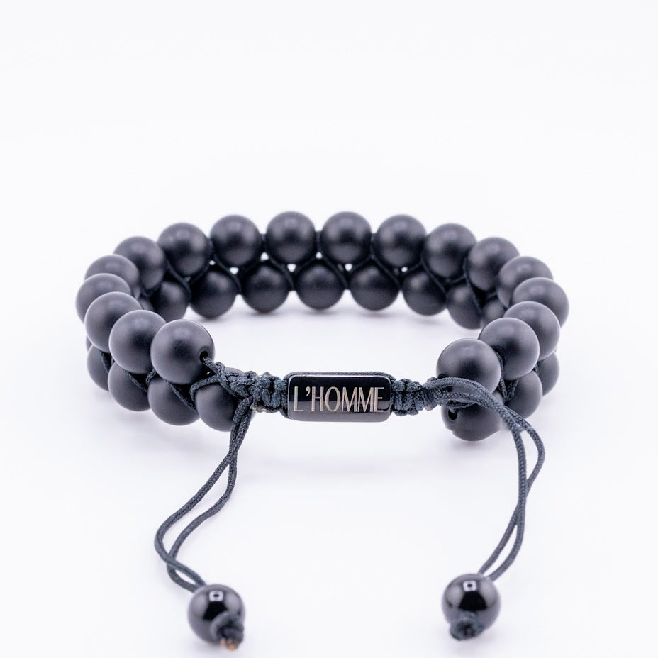 Pulsera Signature Doble Piedra Ónix Mate