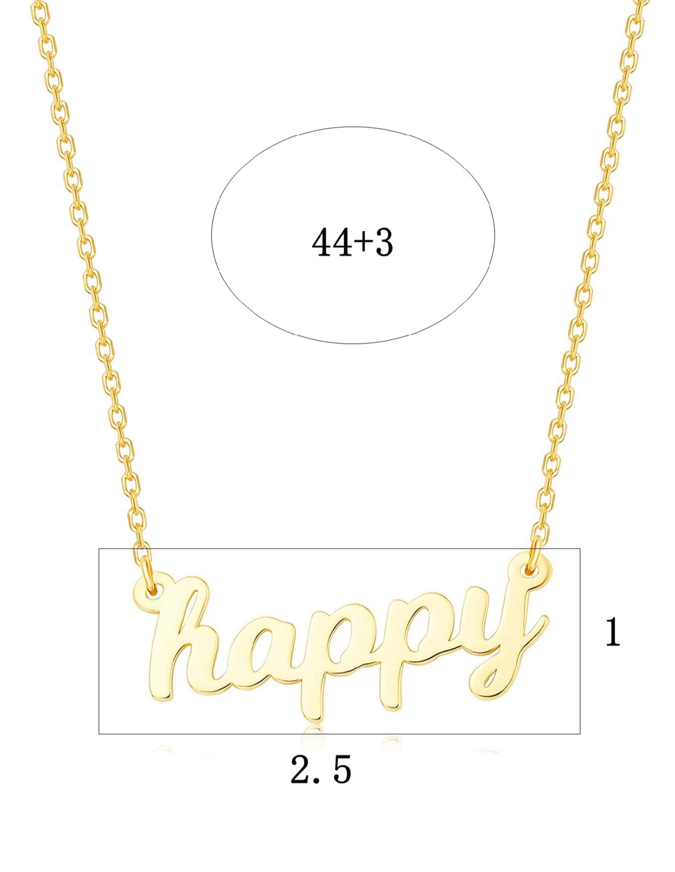 Mia Collar Happy en Plata con baño de Oro de 14Kl