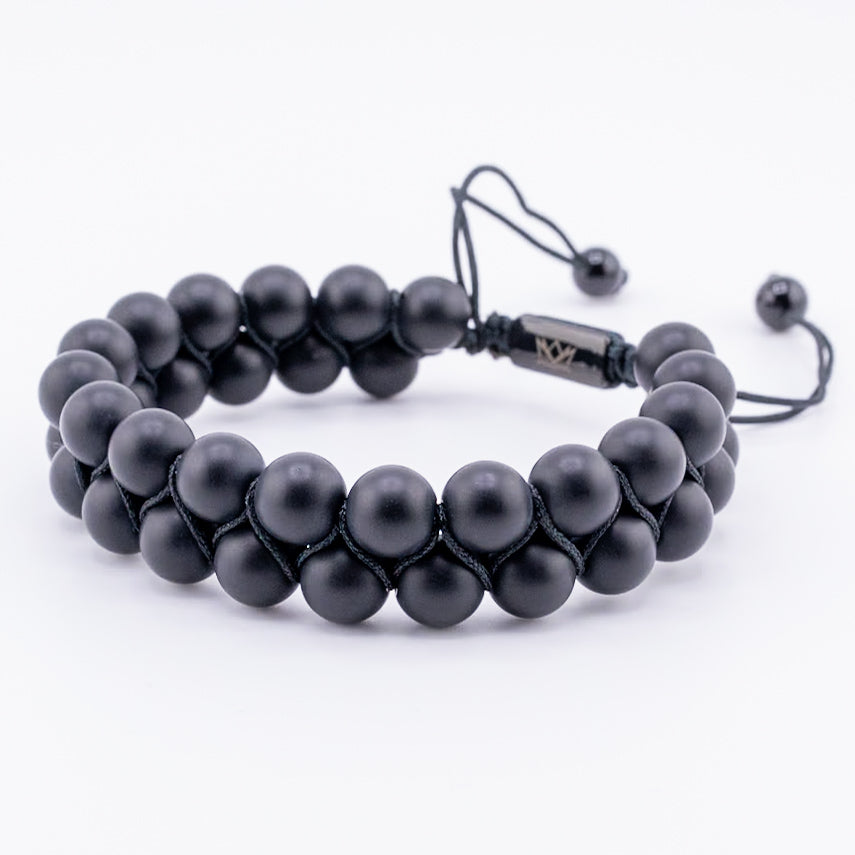 Pulsera Signature Doble Piedra Ónix Mate