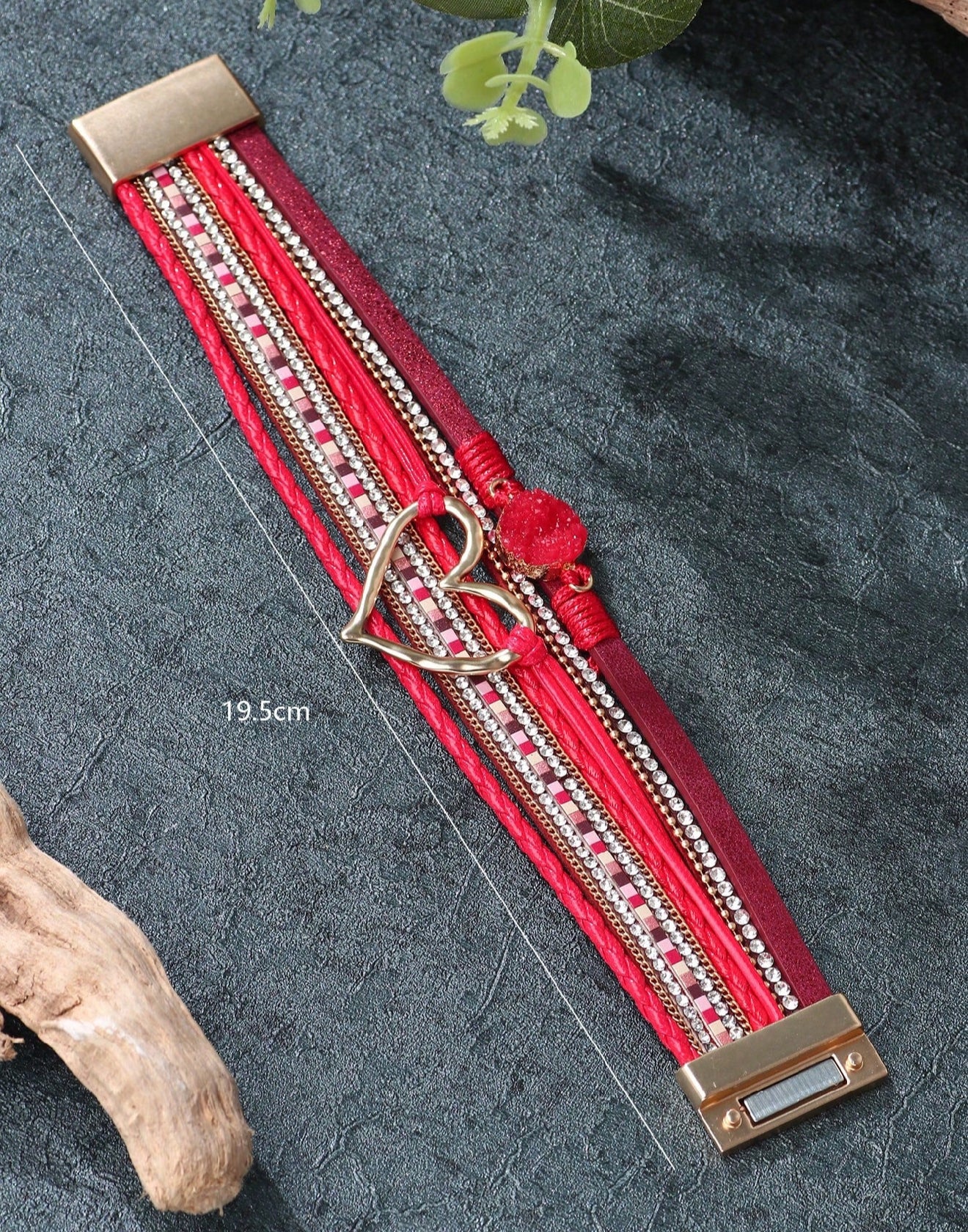 Mia - Brazalete a capas Rubi