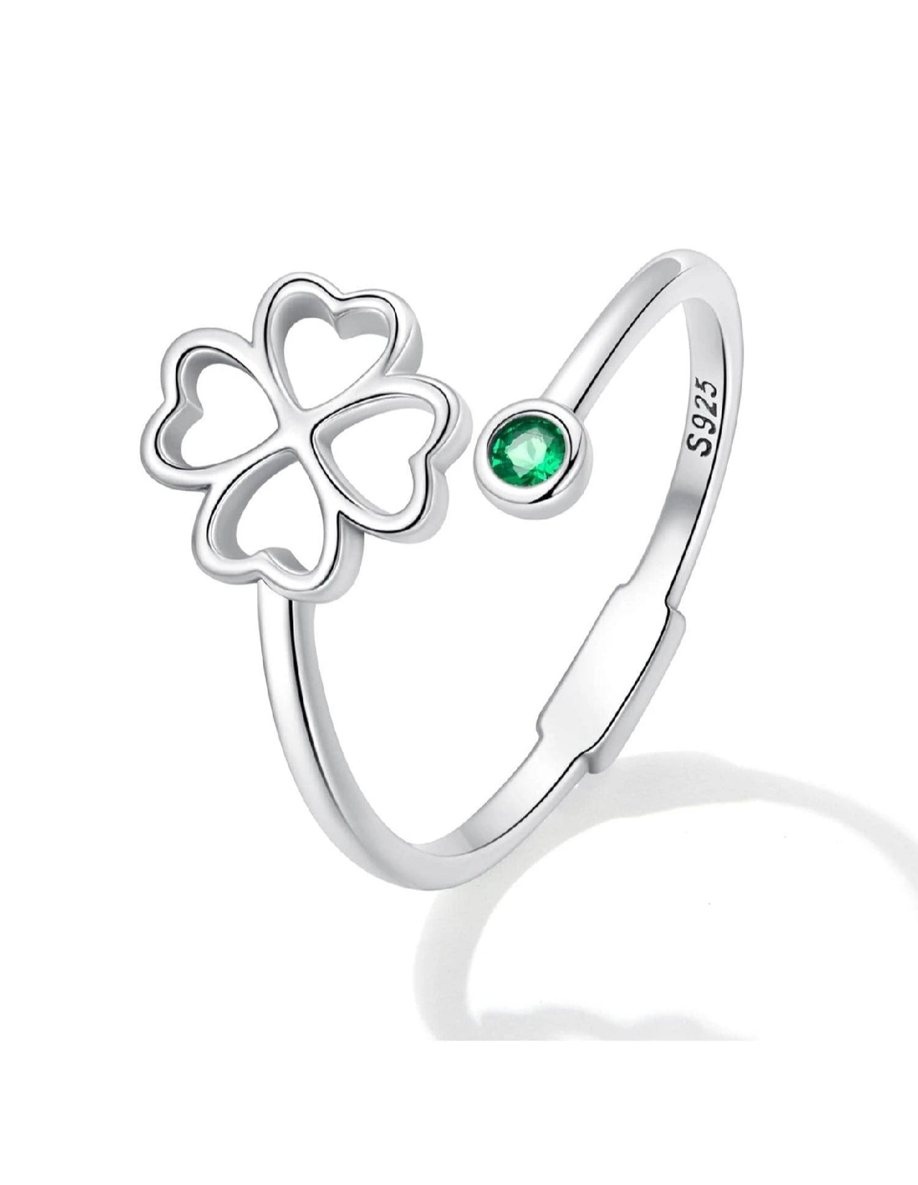 Sortija de dama ajustable en plata 925 con detalle de hojas Leila