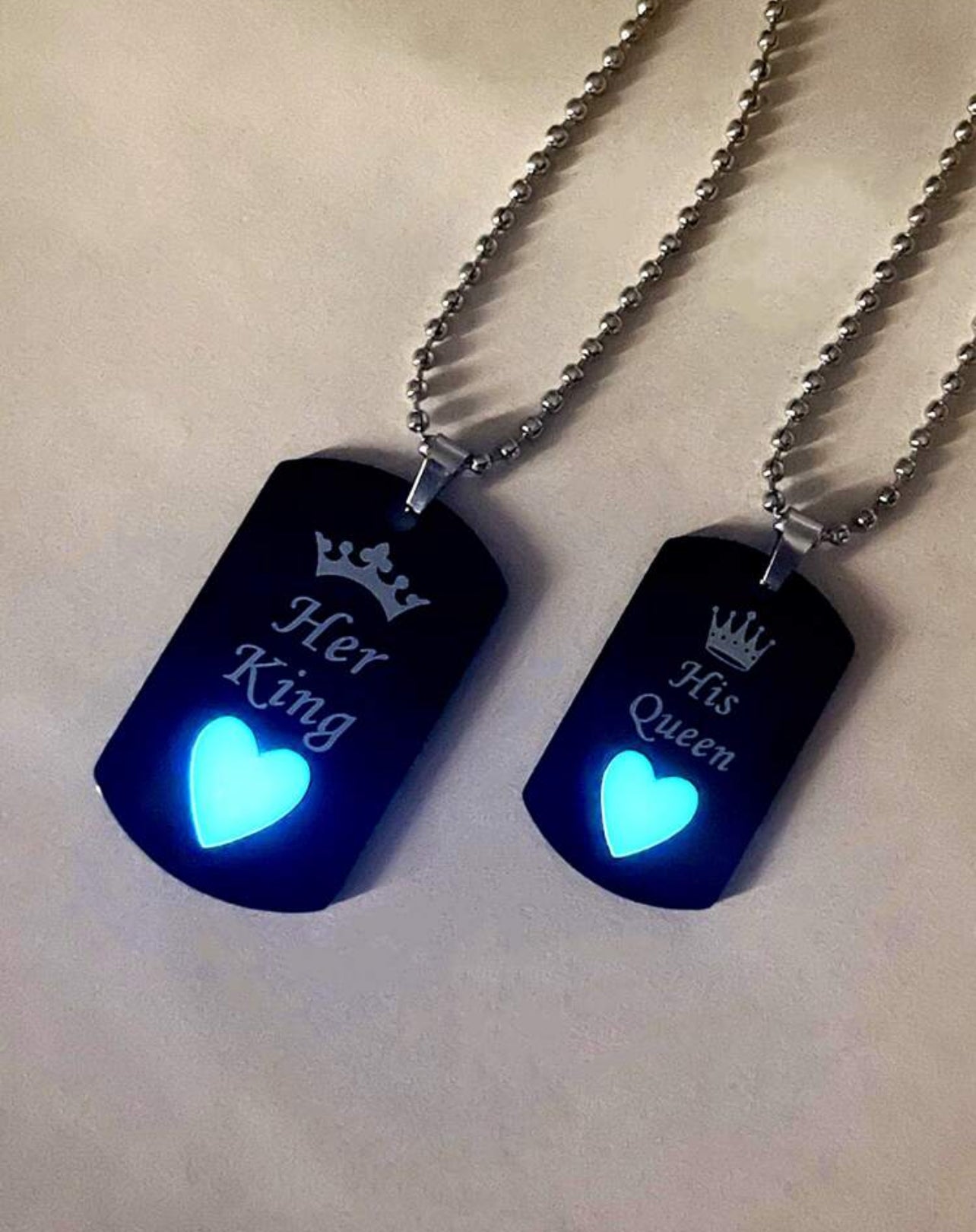 Collar pareja Queen & King 2 piezas