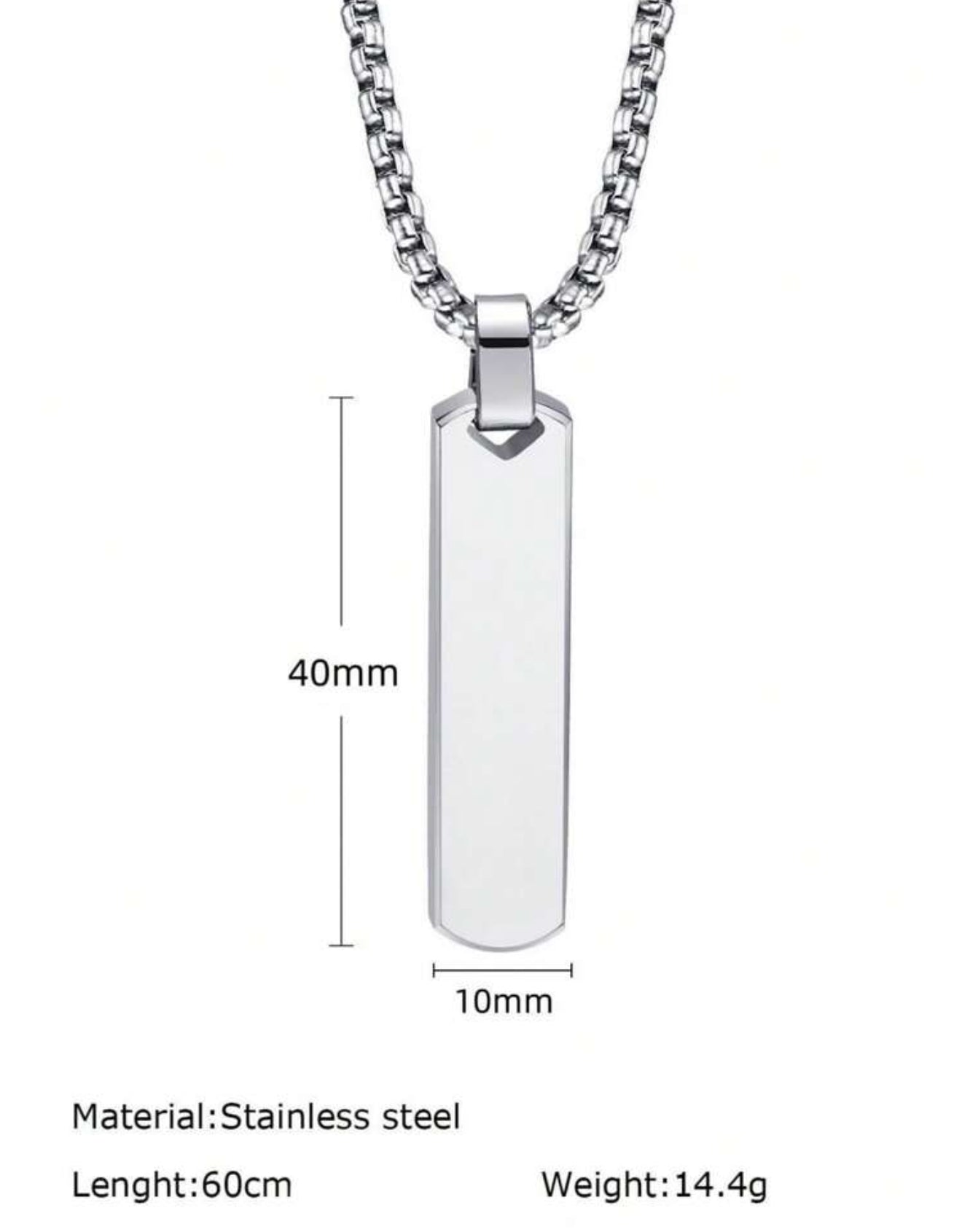 Collar con diseño rectangular Plateado