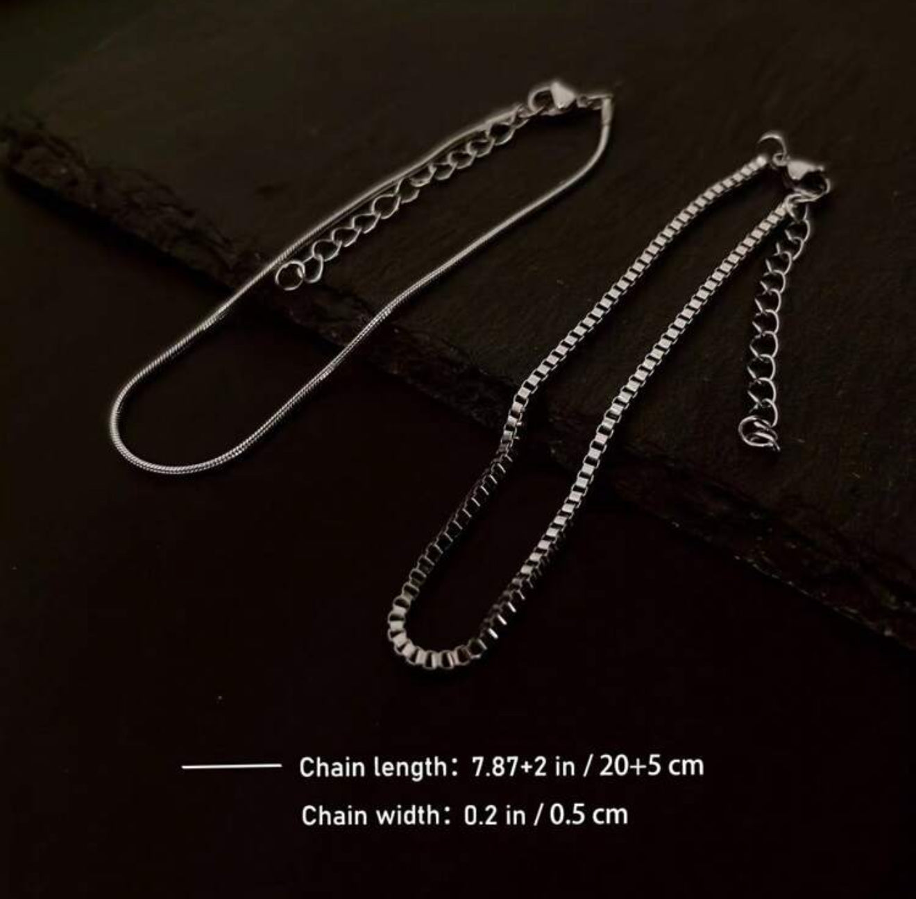 Pulsera minimalista plateada 2 piezas