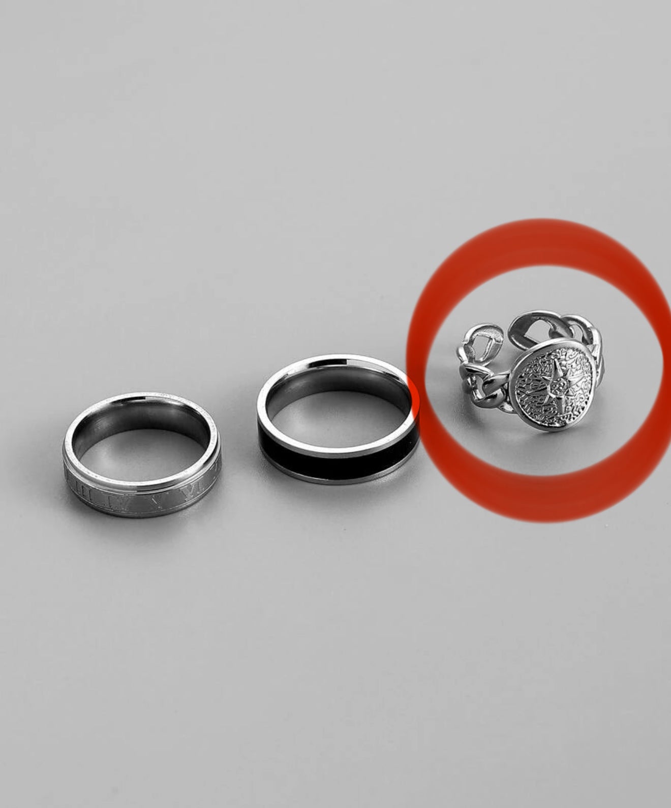 Rings with star design 3 pieces