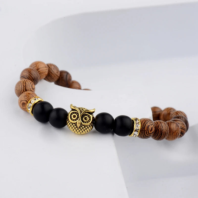 Signature Single Wooden Bead Owl Bracelet