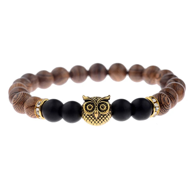 Signature Single Wooden Bead Owl Bracelet