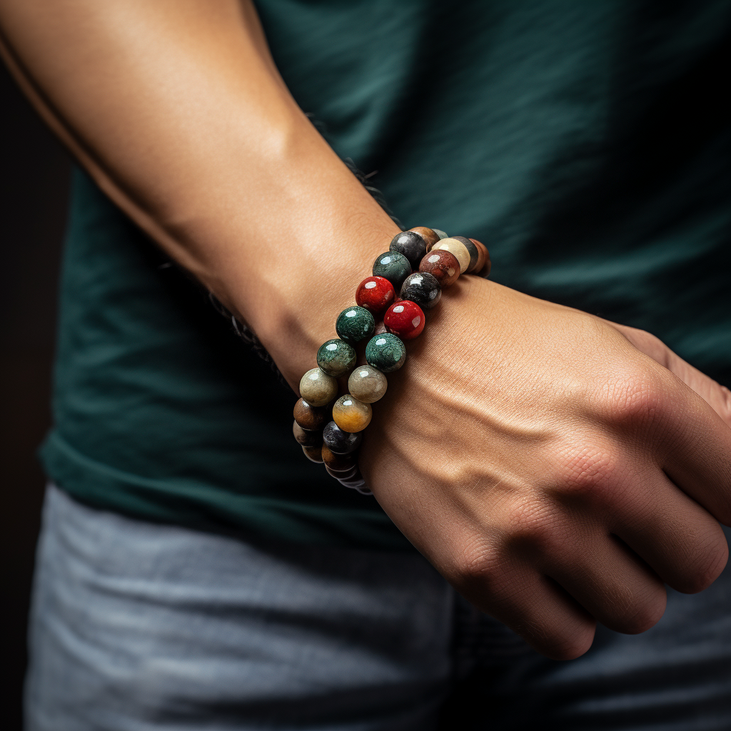 Pulsera Signature Single Ágata Multicolor Ajustable