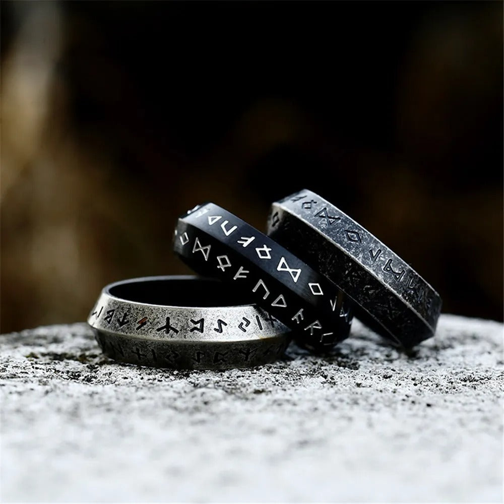 Anillo Vikingo Doble Face All Black