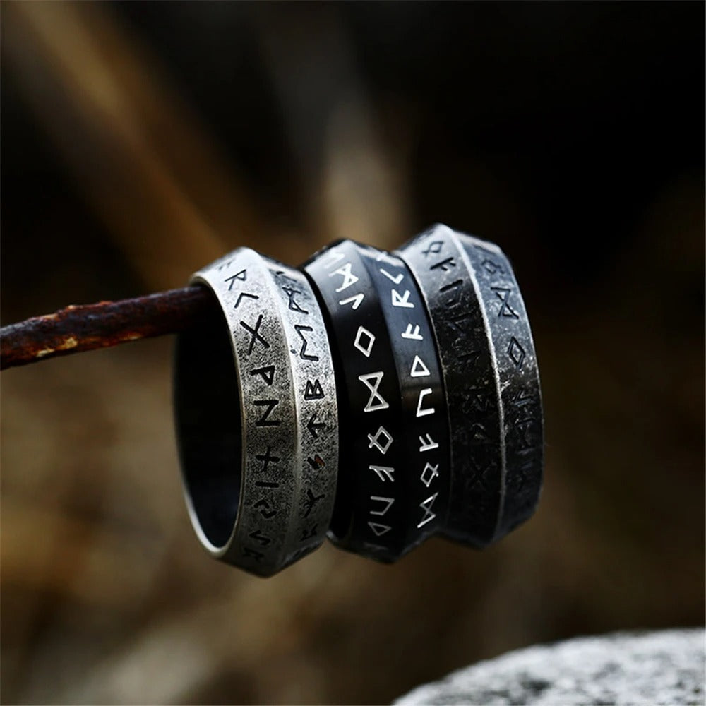 Anillo Vikingo Doble Face All Black