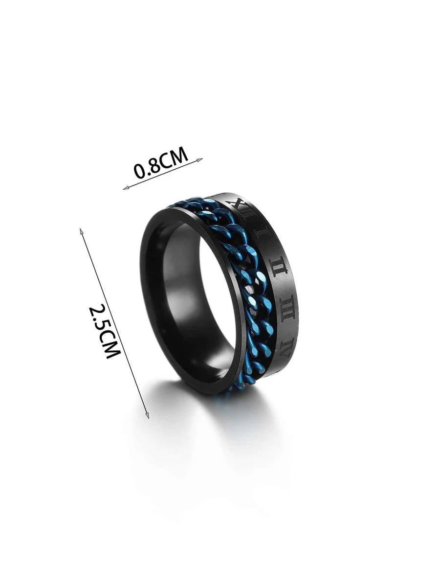 Ring for Men with blue one size diamond design