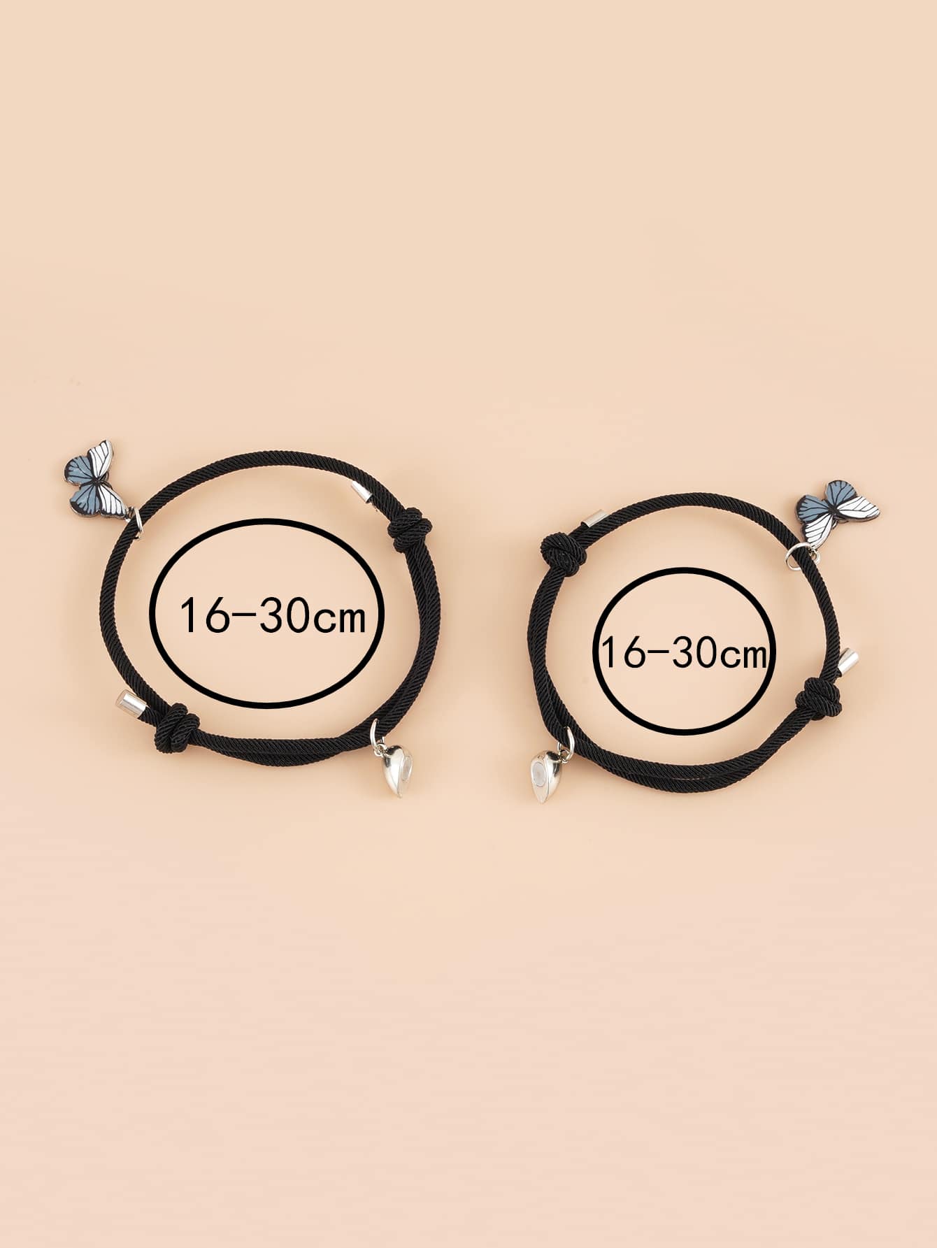 2 Pieces Butterfly Design Couples Bracelet