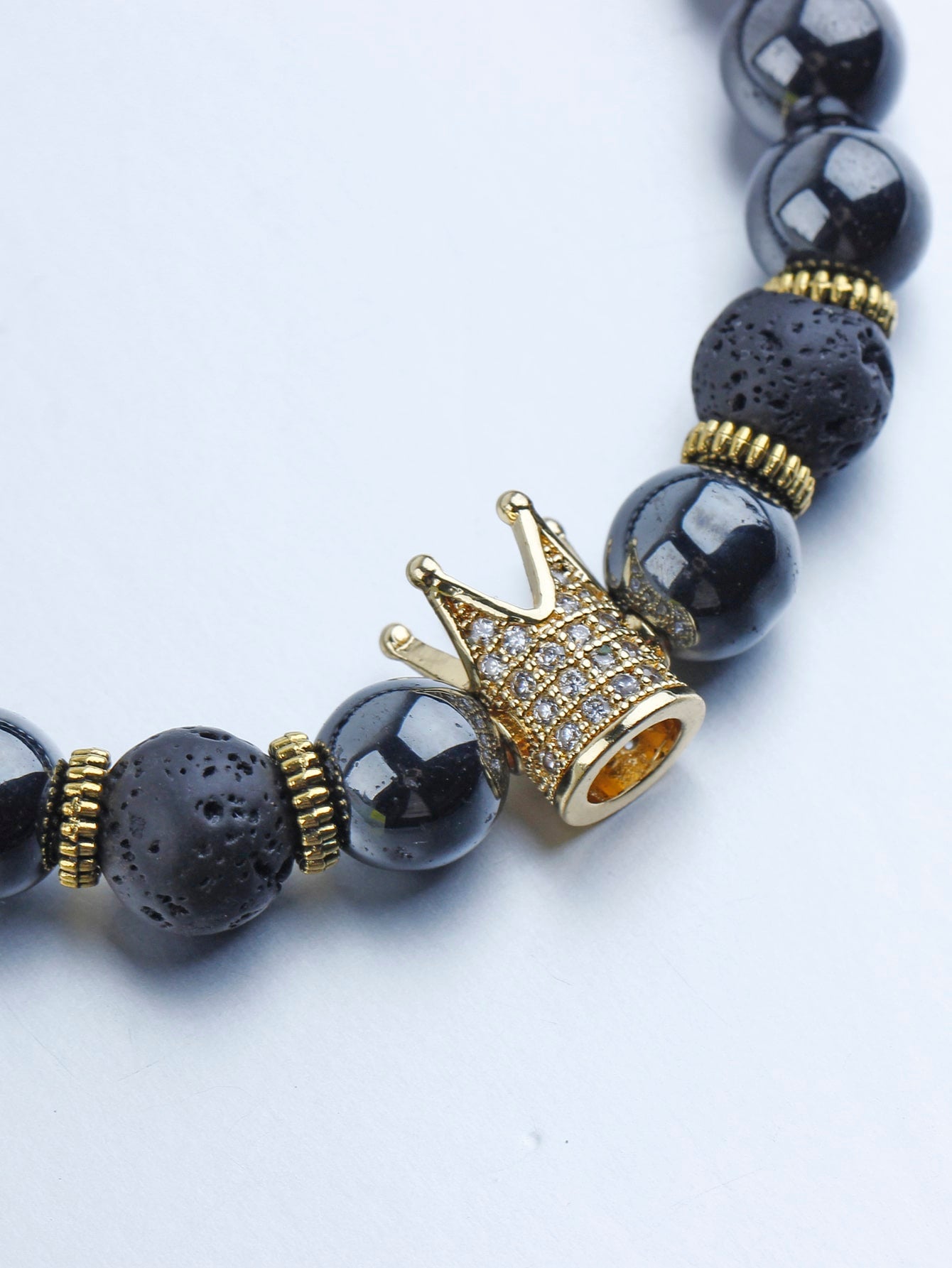 Crown Design Rhinestone Bead Bracelet