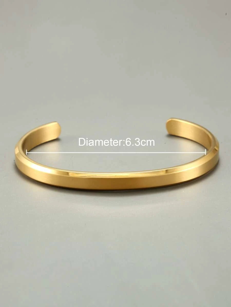 Golden open bracelet for men