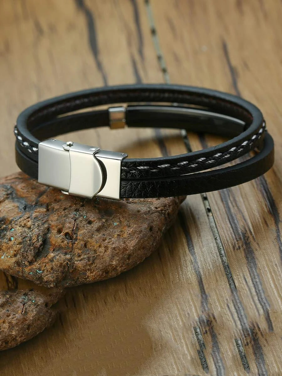 Black braided design bracelet